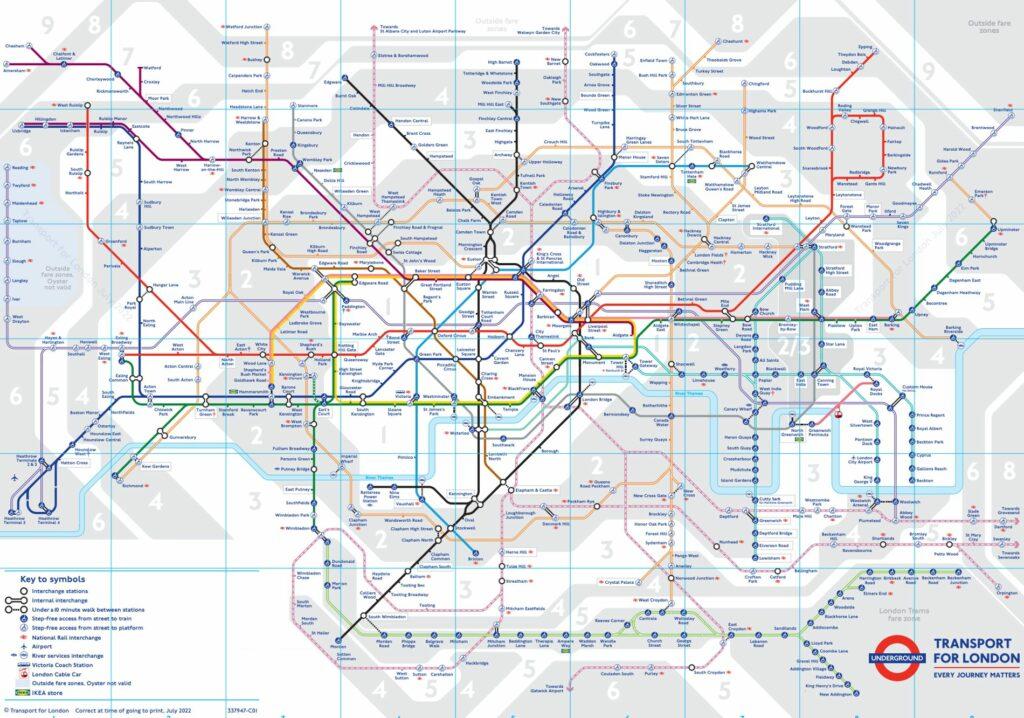 mapa metrô de londres